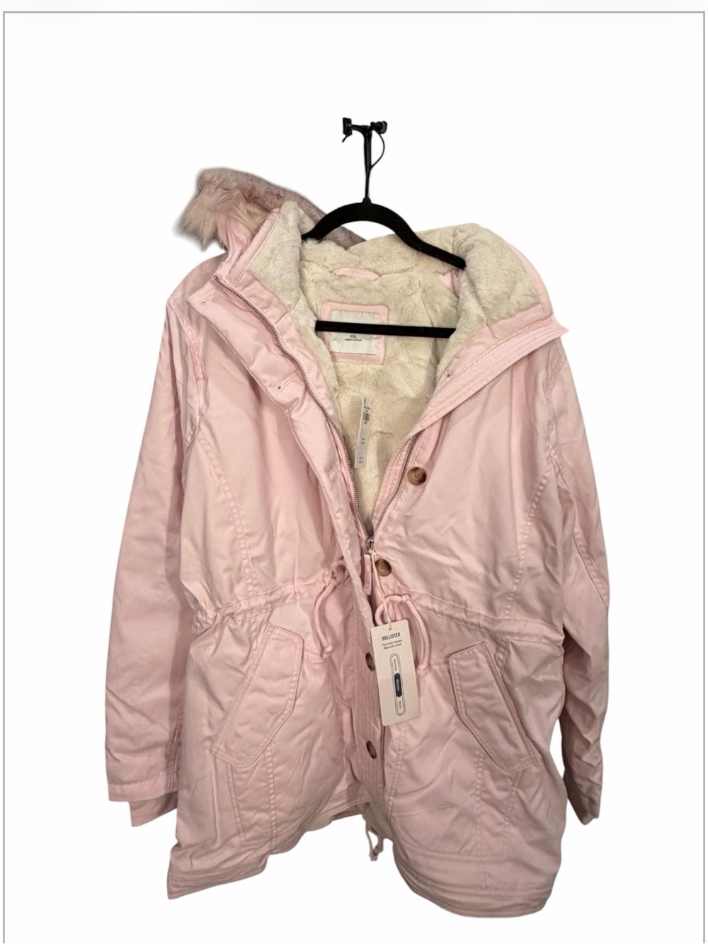 Women’s Pink Faux-Fur Lined Parka Jacket-NWT